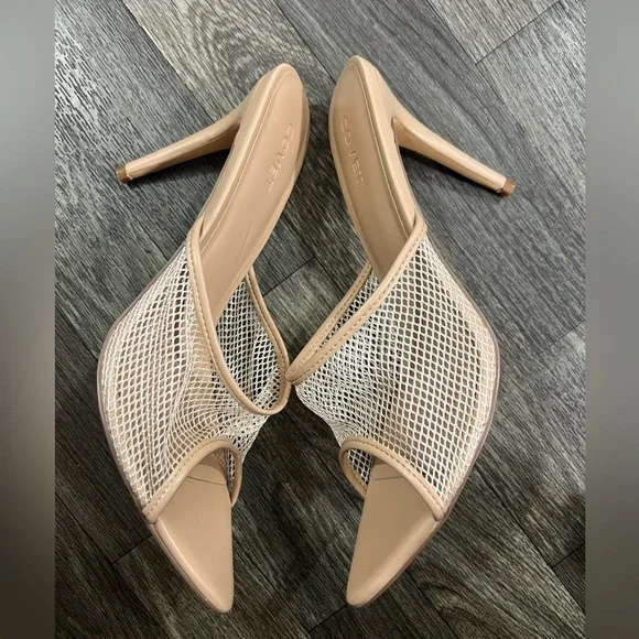 Covet Shoes Lila Nude Mesh Heels/ Chic Mesh Stiletto Heels in Tan size 41 Covet - Picture 3 of 14